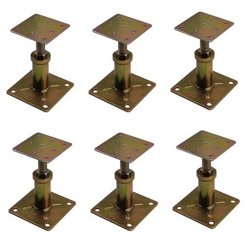 6 Pack House Floor Joist Support Jacks Adjustable 4 1/3"-7" for Leveling | Galvanized Steel, Small Mini Screw Jack Post Pole for Lifting, For Shed Stairs Porches Decks Crawl Spaces Leveling - size: 4.3-7 inch