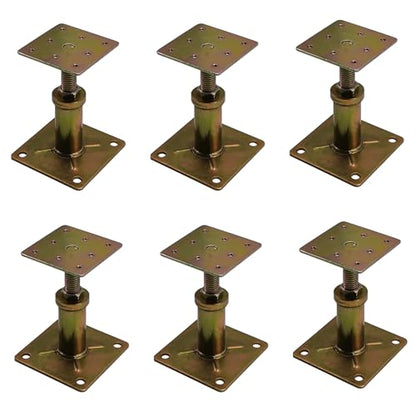 6 Pack House Floor Joist Support Jacks Adjustable 4 1/3"-7" for Leveling | Galvanized Steel, Small Mini Screw Jack Post Pole for Lifting, For Shed Stairs Porches Decks Crawl Spaces Leveling - size: 4.3-7 inch