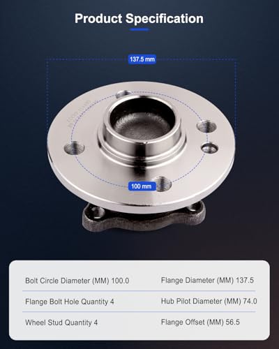 ECCPP 2-Piece 512427 Wheel Hub Bearing for Mini Cooper 2007-2015 | Pre-Greased Sealed - size: 512427*2