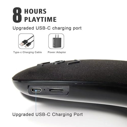 Wireless Wearable Neckband Speaker | True 3D Stereo HiFi Sound, Portable Personal Body Speakers with 24H Playtime, for Home, Office, and Outdoors