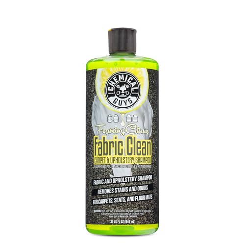 Chemical Guys, Foaming Citrus Fabric & Carpet Cleaner, Seats & Mats, 32 oz | High-foam cleaner lifts coffee, soda and food stains and odors from seats, carpet and floor mats, citrus scent - size: 32 Fl Oz (Pack of 1)