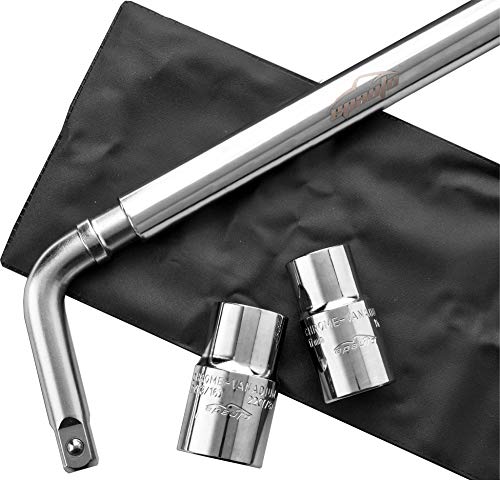 EPAuto Telescoping Lug Wrench, Wheel Wrench, CR-V Sockets (17/19, 21/22mm) | Wheel with CR-V Sockets (17/19, 21/22mm)