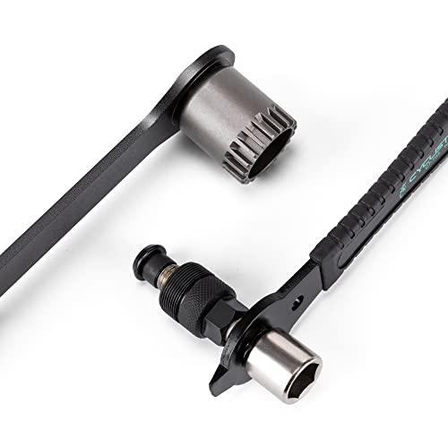 Bike Crank Puller & Bottom Bracket Removal Tool - Bike Tools with Long Handle - Crank Remover, Bottom Bracket Tool, Professional Bicycle Repair Kit - style: CT-B03+CT-T03