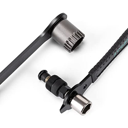 Bike Crank Puller & Bottom Bracket Removal Tool - Bike Tools with Long Handle - Crank Remover, Bottom Bracket Tool, Professional Bicycle Repair Kit - style: CT-B03+CT-T03