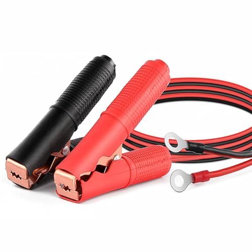 2 Pcs Alligator Clips Booster Jumper Cable 50A-3.3 ft 13 AWG Alligator Clips Booster Jumper Cable，for 12V/ 24V Car Battery Charging Jumper Cable - color: Battery Charger Jumper Cable