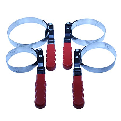 4PCS Oil Filter Wrench Set Truck Swivel Gripper, 180-Degree Swivel for Improved Access, Automatically Tightens on Filter