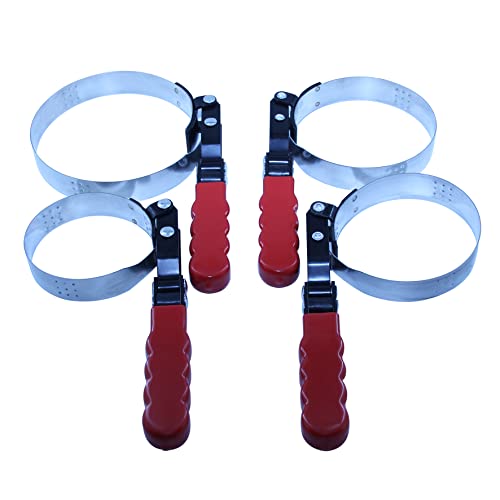 4PCS Oil Filter Wrench Set Truck Swivel Gripper, 180-Degree Swivel for Improved Access, Automatically Tightens on Filter