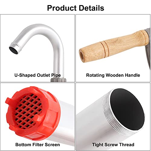 LYCARESUN 15 to 55 Gallon Drum Pump, Aluminum Barrel Pump Liquid Transfer, Siphon Barrel Pump for Diesel, Kerosene, Hydraulic Fluid - style: Aluminium