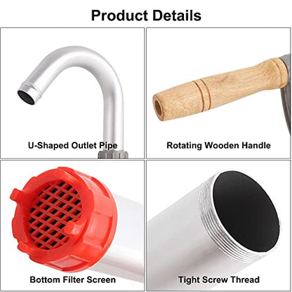 LYCARESUN 15 to 55 Gallon Drum Pump, Aluminum Barrel Pump Liquid Transfer, Siphon Barrel Pump for Diesel, Kerosene, Hydraulic Fluid - style: Aluminium