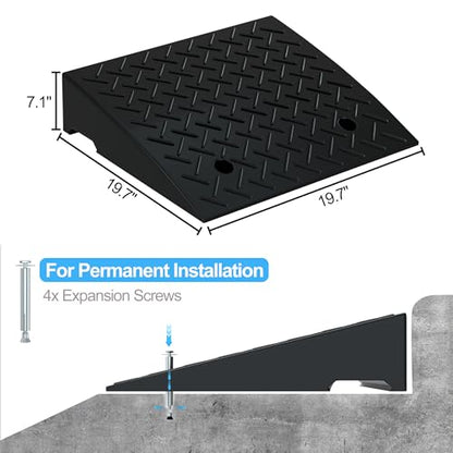 RELIANCER 2 PCS Rubber Curb Ramps,7.1" Rise Height,5T Capacity Threshold Ramps for Loading Dock,Driveway Curb Ramp,Curbside Vehicle Ramp for Cars SUV Trucks Motorcycles Forklift Wheelchairs Lawn Mower - size: 7.1" Rise Height