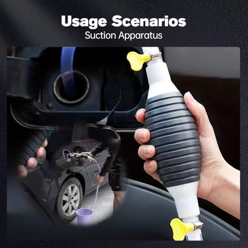 Multifunctional Liquid Siphon Pump, Hand Fuel Transfer Pump, Large Diameter Manual Fluid Extractor for Gasoline, Fuel, Diesel, Water, Fish Tank - With 3.2/4.9/6.5/9.8ft Hose (2, With 6.5ft Hose) - size: With 6.5ft Hose