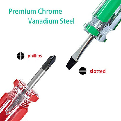 Stubby Screwdriver – Compact Short Screwdriver for Tight Spaces, Durable Chrome-Plated Steel Construction, Easy to Use, Versatile Tool. - size: Medium