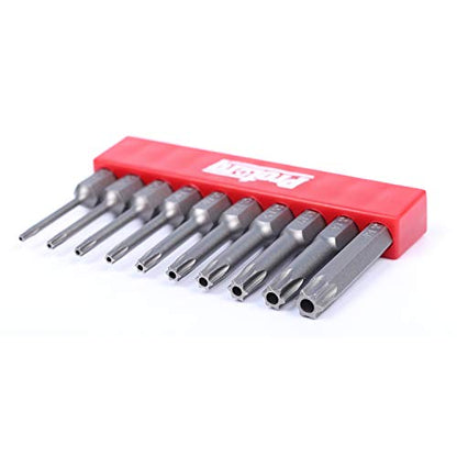 Protorq TORX Tamper Resistant Bits - Security TORX & Star Bits (T7-T40), 50mm, 10-Piece Set, High Grade S2 Steel - size: 10pc 2 in. Torx Security