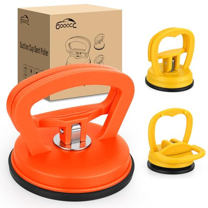 GOOACC Car Dent Puller 3 Pack Orange Yellow Powerful Suction Cup Puller with Handle Lifter Large & Small Pullers Paintless Dent Repair Tool Kit for Car Body Fridge Glass Tiles Screen Object Moving - color: Orange+Yellow