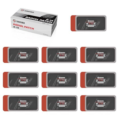 SUNSOUL 10Pcs Heavy Duty Tire Patches, 5.70" x 2.95" Radial Tire Patches | Fabric Reinforcement Ply, Extra Large Rectangular Bonding Area, Permanent Seal, Fits Car Truck, Bus, Agricultural Vehicles - size: 5.70*2.95