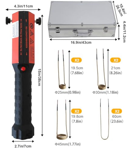Induction Heater Bolt Removal, 1100W 110V Bolt Heater Tool with 8 Coil & Rugged Carrier Case, Safely Remove Rusty Nuts, Bolts, Screws - style: 1100W Induction Heater With 8Coils
