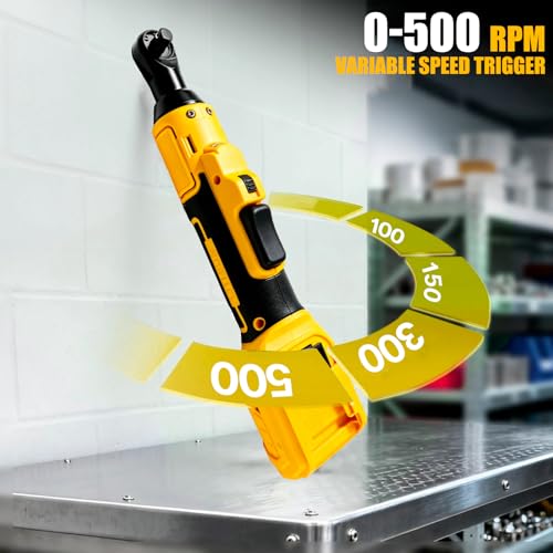 3/8" Cordless Ratchet Wrench,Compatible with DEWALT 20V MAX Battery,73.6 Ft-Lbs (100N.m) Brushless Electric Wrench Ratchet with Variable Speed Trigger,7 Sockets,1/4" Adaptor,3" Extension Bar