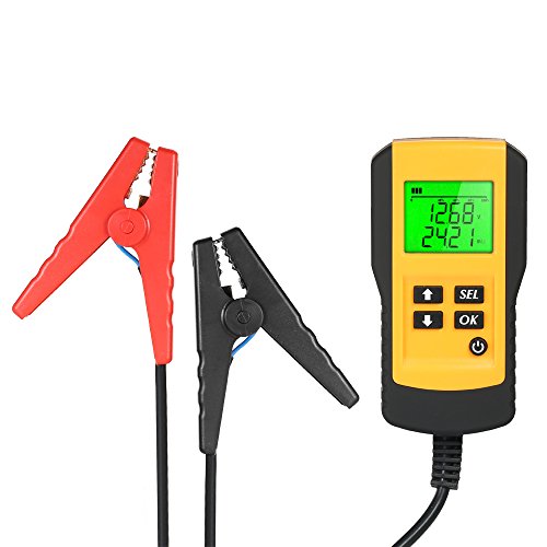 12V Car Battery Analyzer LCD Digital Automotive Vehicle Battery Diagnostic Tester Tool with Clamps CCA Value Voltage Resistance Status