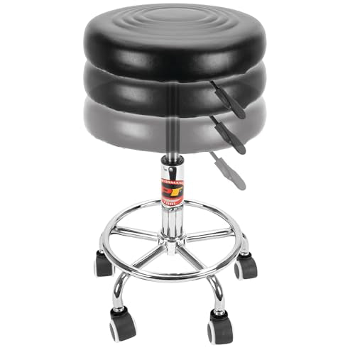 Performance Tool W85027 Adjustable (19 - 24 Inch) Pneumatic Rolling Bar Stool, 250 Lbs Capacity - style: Pneumatic Rolling Bar Stool
