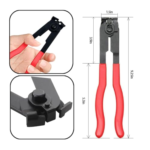 Zpana Car CV Boot Clamp Pliers Kit, Adjustable Vehicle Drive Shaft Joint Axle Boot Clamp Pliers Tool with 10 Stainless Steel Crimp Bands, Automotive Repair Tools Accessories, Universal Fit