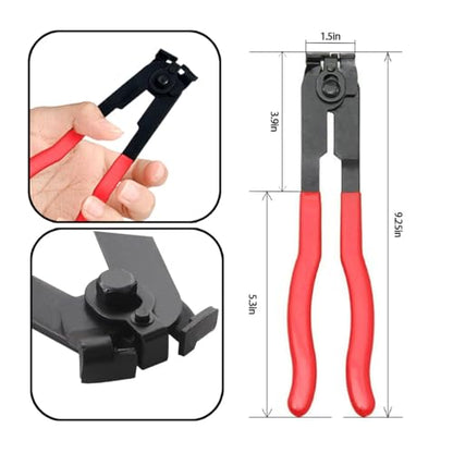 Zpana Car CV Boot Clamp Pliers Kit, Adjustable Vehicle Drive Shaft Joint Axle Boot Clamp Pliers Tool with 10 Stainless Steel Crimp Bands, Automotive Repair Tools Accessories, Universal Fit