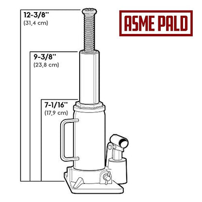 Powerbuilt Heavy Duty 12-Ton Bottle Jack, 24000-Pound Capacity Hydraulic Car Lift, Vehicles, Trucks, Red 647502 - size: 12 Ton, Shorty