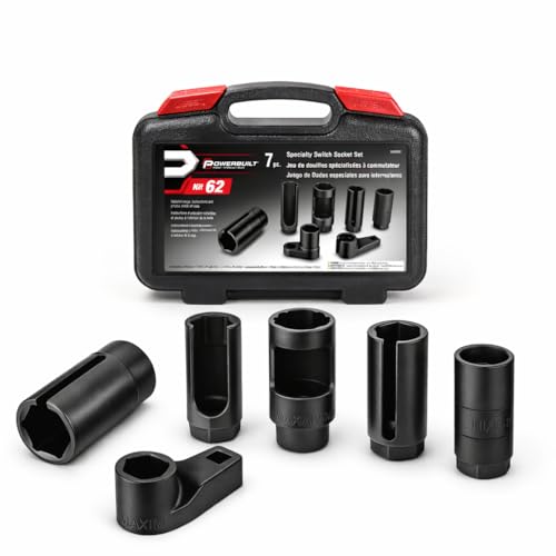 Powerbuilt 7-Piece Specialty Sensor and Switch Socket Set – Removes Oxygen Sensors, Oil Pressure Switches, Thermal Sensors, Includes Storage Case - 648992 - style: 7 Piece Oxygen Sensor Socket Set