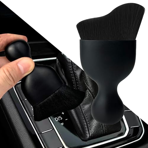 XY North Car Interior Dust Brush, Auto Detailing Brush, Soft Bristles Car Cleaning Brushes, Tool for Air Conditioner Vents, Leather, Computer, Scratch Free, Car Interior Accessories - color: Black