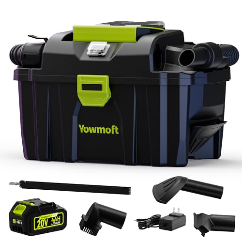 20V Cordless Shop Vac, 2.5 Gallon Shop Vacuum with 4.0Ah Battery(2 Packs)