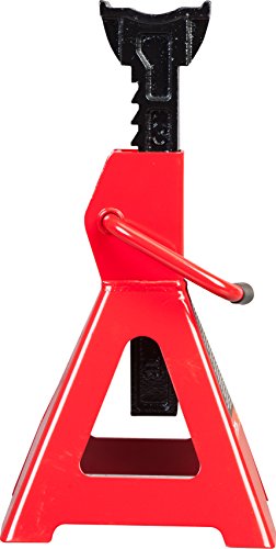 BIG RED T46202 Torin Steel Jack Stands: 6 Ton (12,000 lb) Capacity, Red, 1 Pair - size: 6 Ton, style: normal
