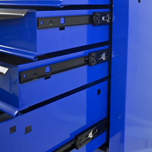 RYH 5 Drawers Rolling Tool Chest - 13" D x 20.9" W x 30.5" H Heavy Duty Mobile Tool Cart with Locking Wheels & Ball Bearing Drawers, Garage Tool Storage Cabinet (Blue, 5 Drawers) - color: Blue-black, size: 5 Drawers（30"H × 20"W × 13"D)