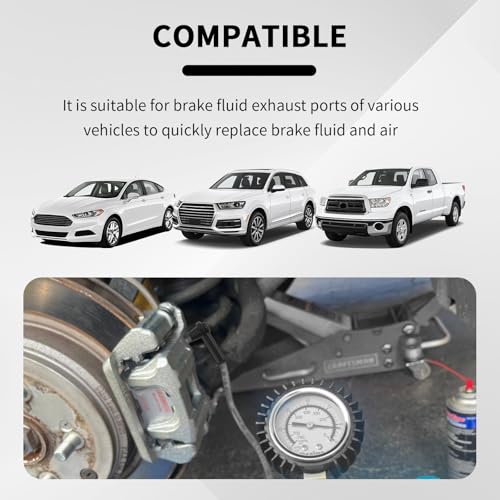 5PCS Brake Bleeder Kit Connector,Brake Fluid Bleeder Kit Bleeding Adapter Joint for Quick Brake Fluid/Air Changes,Brake Bleeder Hose Connector Fit Brake Bleeder Bottle,Vacuum Brake Bleeder - color: Black