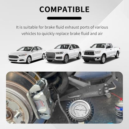 5PCS Brake Bleeder Kit Connector,Brake Fluid Bleeder Kit Bleeding Adapter Joint for Quick Brake Fluid/Air Changes,Brake Bleeder Hose Connector Fit Brake Bleeder Bottle,Vacuum Brake Bleeder - color: Black