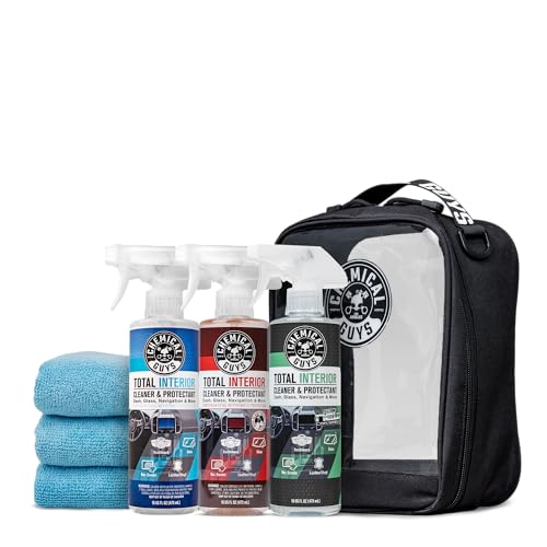Chemical Guys, Total Interior Cleaner Variety Kit, New Car & Black Cherry | Sample two aromas in one box, a one-step spray for dashes, seats, door panels and screens, boxed ready to gift - size: 48 Fl Oz (Pack of 1), style: BAG KIT