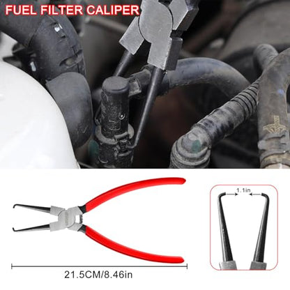 WISEUP 8-Piece Fuel Line Disconnect Tool Set – Fuel Line/Hose Clamp/Removal Pliers, Electrical Disconnect/Push Pin Tools, Relay Puller, Panel Clip Remover & Filter Caliper