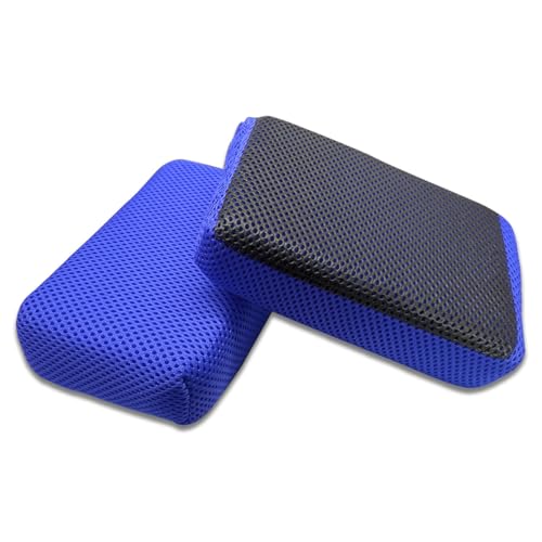 2PCS Clay Scrubber for Car Detailing, Car Wash Sponge for Fast and Effective Removal of Paint, Dual Sided Non Scratch Mesh Clay Mitt for Scrubbing and Clay Work, Light Overspray (Blue) - color: Blue