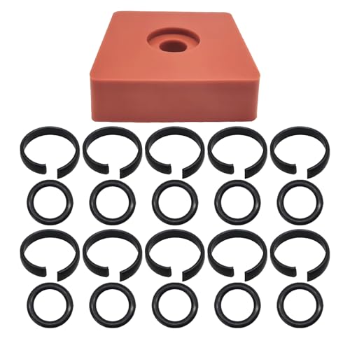 (10 Sets) 3/8" Impact Wrench Retaining Ring Clip Kit with Anvil Installation Tool, Socket Retention Lock Rings & Rubber O-Rings for Milwaukee Type Electric/Pneumatic/Cordless Impact Wrenches