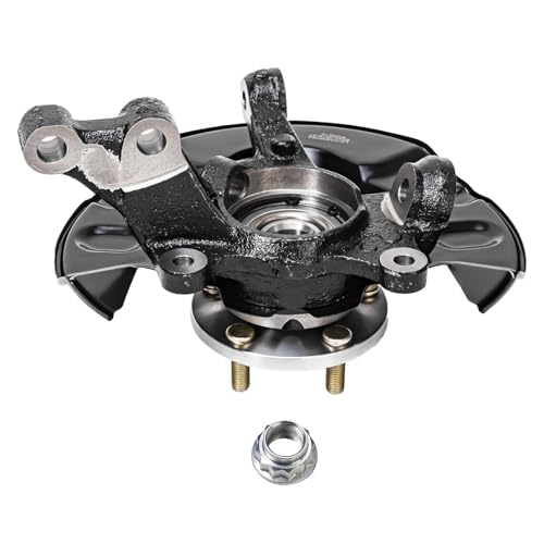 Detroit Axle - FWD 4pc Steering Knuckles Kit for 03-08 Toyota Matrix, 2 Front Steering Knuckles & Wheel Bearing Hubs 2 Rear Wheel Bearing and Hubs 2003 2004 2005 2006 2007 2008 Replacement - size: 4UW50480/Kit