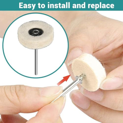 137PCS Buffing Wheel Polishing Kit Compatible with Dremel, with Polish Compound, Rotary Tool Accessories with 1/8" Shank, Abrasive Wheel Buffing Polishing Wire Brushes Wool Felt Cotton Mounted