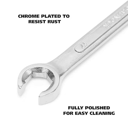 Great Neck FNW3M 3-Piece Metric Flare Nut Wrench Set, Open Heads For Fastening Nuts to Tubing, Grips Soft-Metaled Fasteners Without Harm, Useful Car Repair Tool, Brake Lines, Power-Steering System