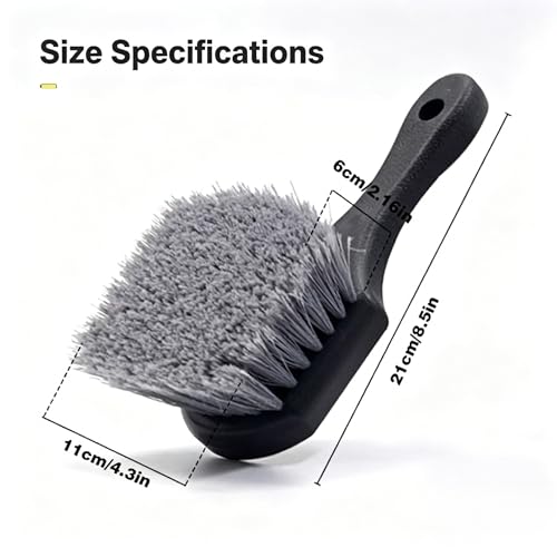 3PCS Car Wheel Tire Brush Kit,Long Handle Rim Cleaner Brushes,Multi-Purpose Detailing Brushes for Automotive Exterior Cleaning