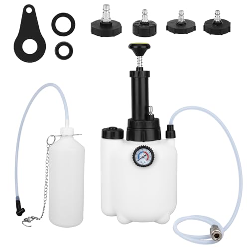 11pcs 3L Brake Bleeder Kit with Vacuum Pump, 1L Waste Bottle & 4 Master Cylinder Adapters - One Person Brake Pressure Bleed System Motive Power Fluid Bleeding Tool for Most Vehicles