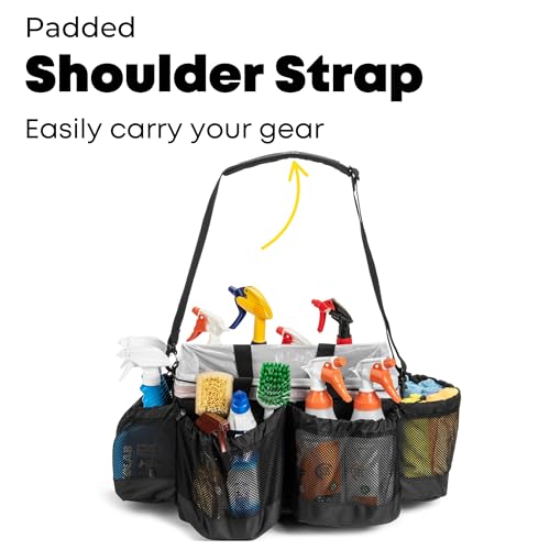 Pro Caddy for House Cleaning, Auto Detailing, Bike Detailing, Cleaning Supplies and Tools, Jet Black