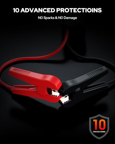 BOOKOO H9 4500A 12V Jump Starter for Car Boat Lawnmower | For 10L Gas - 8L Diesel Engines - 2 USB Outputs QC 3.0 - 140W DC Output - 3 Modes LED Lights - 10 BMS Protections