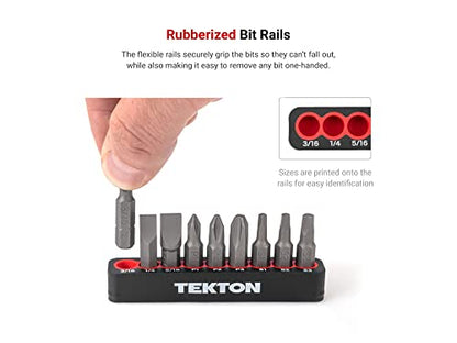 TEKTON 1/4 Inch Hex Bit Set with Rail, 9-Piece (5/64-1/4 in.) | DZX93001