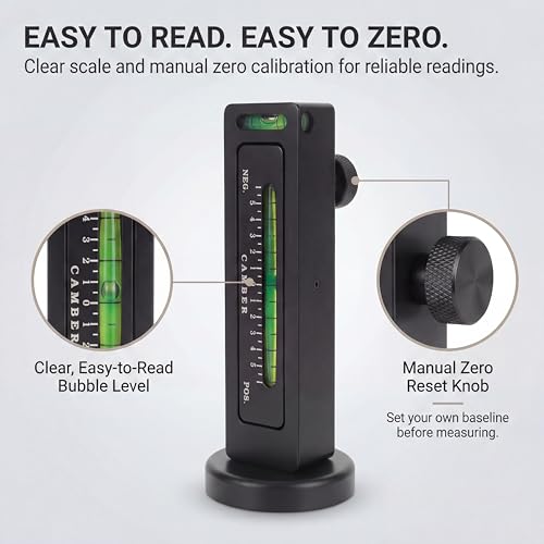 2 Pack Adjustable Magnetic Gauge Tool, Wheel Camber, Caster Pillar and Wheel Alignment Tools for Automotive Truck RV Tire Repair Black - color: Black