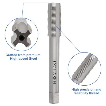 Waziaqoc M12 x 1.0mm Tap and Die Set | Metric, High-Speed Steel, Thread Tap and Die, Various Metals, Right Hand - size: M12 x 1.0mm