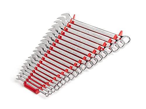 TEKTON Combination Wrench Set with Rack, 19-Piece (6-24 mm) | WCB91202 - size: 19-pc. (6-24 mm), style: Rack