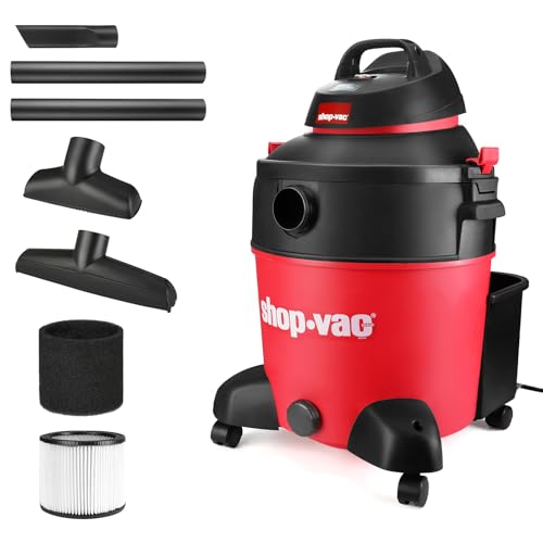 Shop-Vac 5983089 12 Gallon 5.5 Peak HP Wet/Dry Vacuum, 2.5 Inch Diameter x 8 Foot Hose, 12 Foot Cord, Ideal for Jobsite, Garage & Workshop