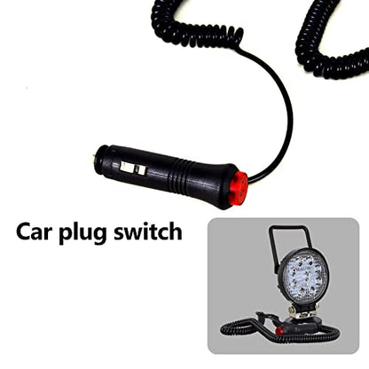 Magnetic Led Work Light 12V, SKYWORLD 1PCS 4 Inch 27W Round Spot Off Road Driving Fog Lamp, Portable Magnetic Base Holder for Car SUV Trailer Tractor Truck Engineering Maintenance Garage Camping - size: 4 Inch 27W Spot